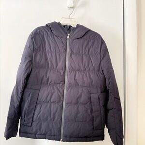 Brooks Brothers Men's dark navy blue Puffer Jacket with hoodie